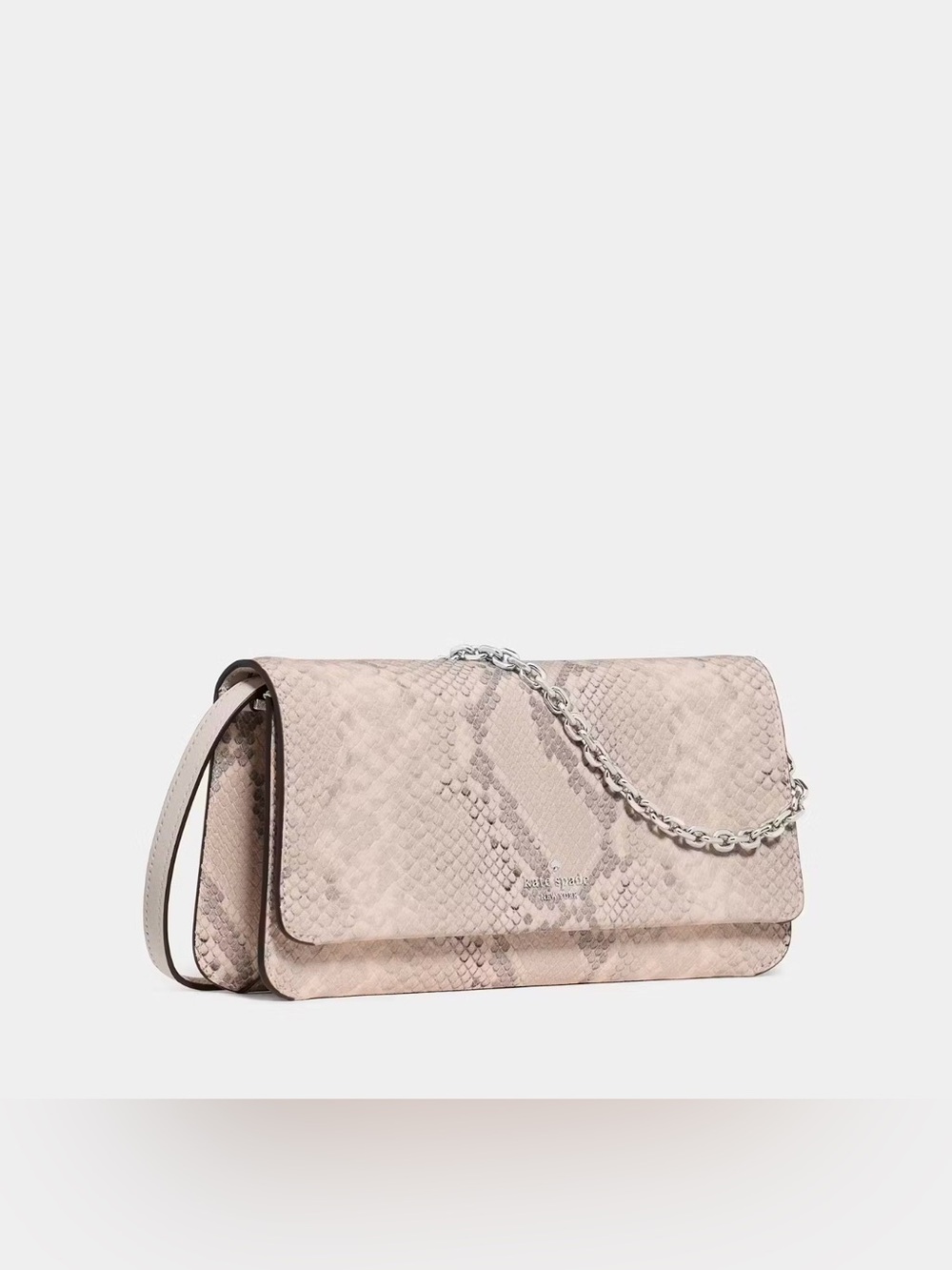 New KATE SPADE Ivy Snake Embossed Leather Shoulder Crossbody Bag - Pink Multi